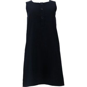 NWT LANDS' END LITTLE GIRL'S BUTTON FRONT A-LINE JUMPER CLASSIC NAVY 6‎